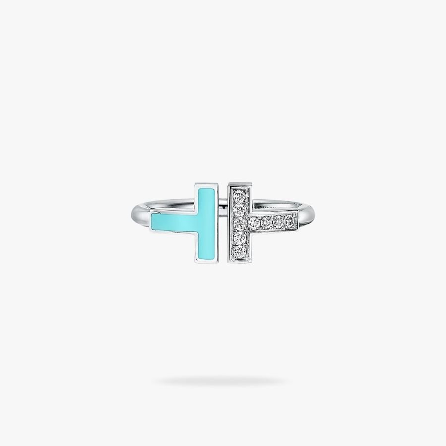 CEL-R-TIF-010.jpg Tiffany and Co TIFFANY T Diamond and Turquoise Wire Ring - 图片 1