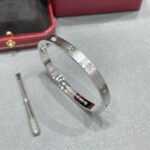 CARTIER LOVE bracelet classic model brushed 4 diamonds - 图片 2
