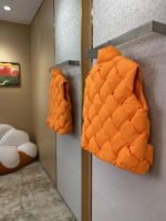 Bottega Veneta Braided Down Vest Orange - 图片 3