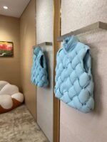 Bottega Veneta Braided Down Vest Light Blue - 图片 3