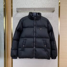PRADA feather jacket black