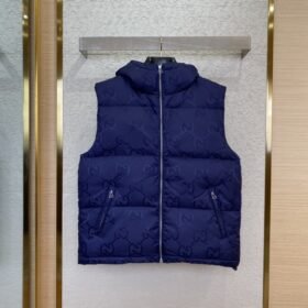 GUCCI Jacquard Down Vest Blue