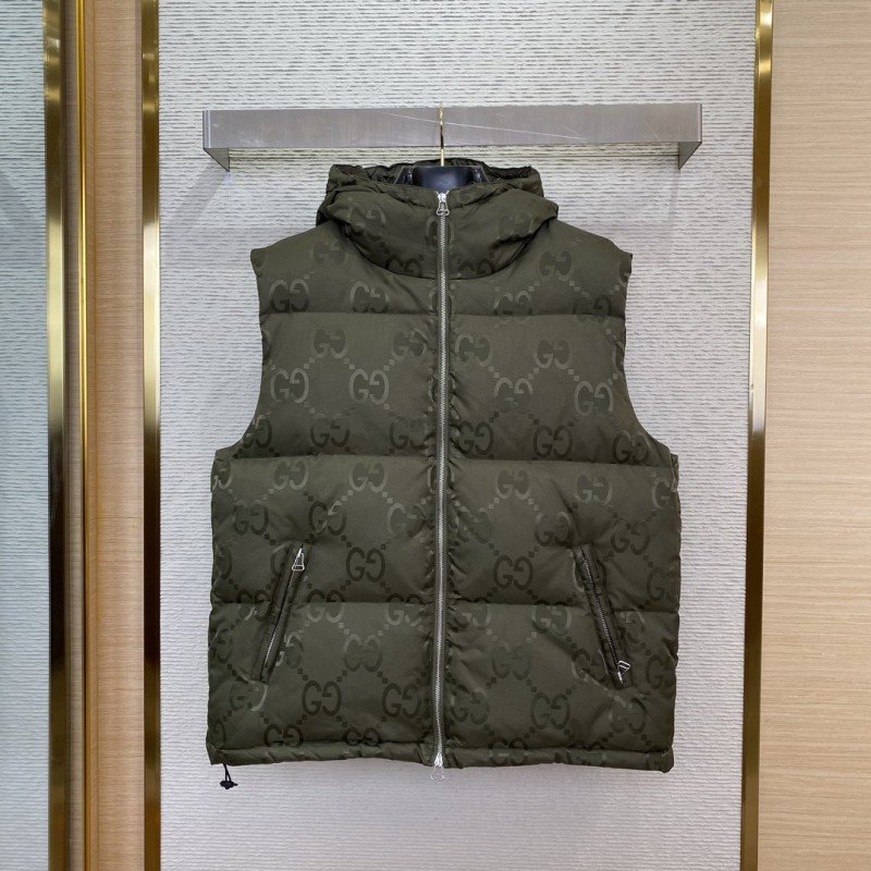 wsxc1728052263591_0.jpg GUCCI Jacquard Down Vest Green - 图片 1