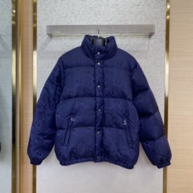 GUCCI Jacquard Down Jacket Blue