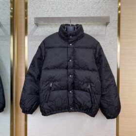 GUCCI Jacquard Down Jacket Black