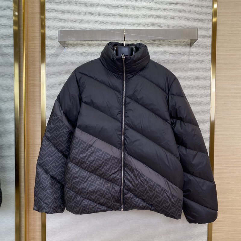 wsxc1728056460248_0.jpg Fendi Patchwork Down Jacket Black - 图片 1