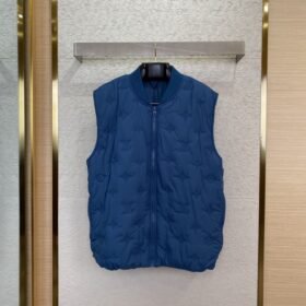 LV logo jacquard embroidered waistcoat blue