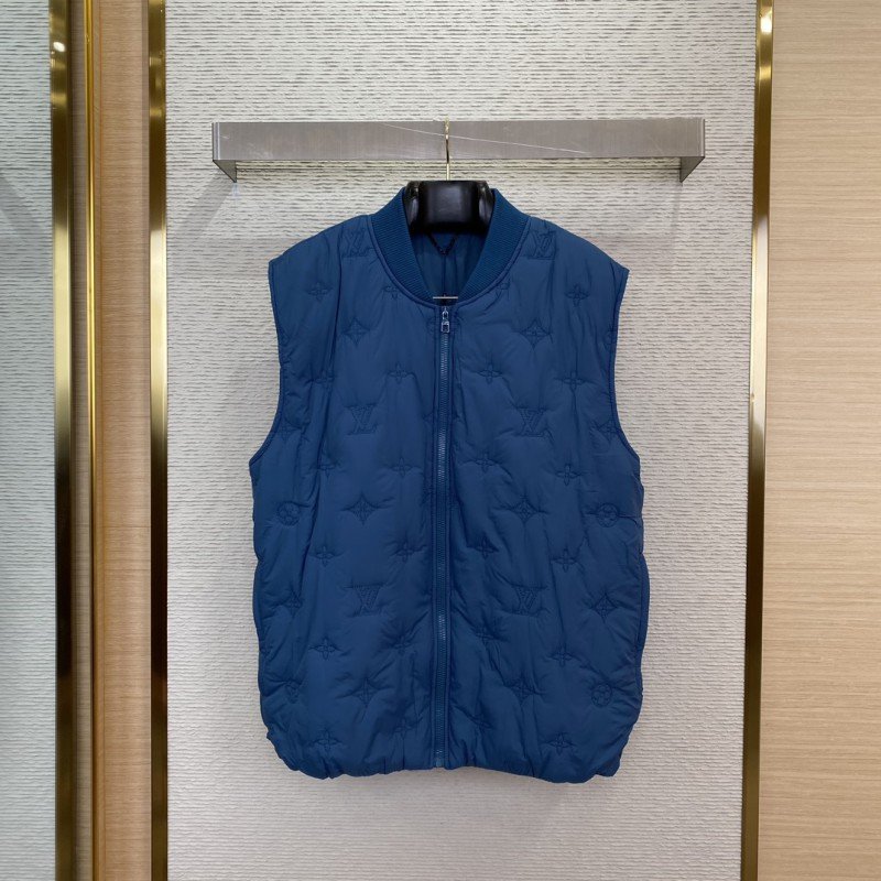 wsxc1728057487712_0.jpg LV logo jacquard embroidered waistcoat blue - 图片 1