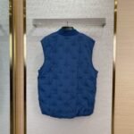 LV logo jacquard embroidered waistcoat blue - 图片 2