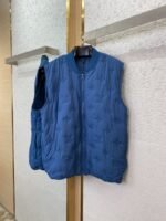 LV logo jacquard embroidered waistcoat blue - 图片 5