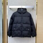 Gucci Jacquard Hooded Down Jacket Black