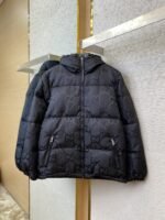 Gucci Jacquard Hooded Down Jacket Black - 图片 5
