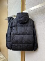 Gucci Jacquard Hooded Down Jacket Black - 图片 6