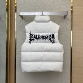 Balenciaga Flame Embroidered Down Vest White