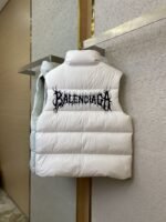 Balenciaga Flame Embroidered Down Vest White - 图片 8