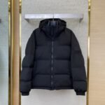 LV Logo Patchwork Hooded Cotton Jacket
