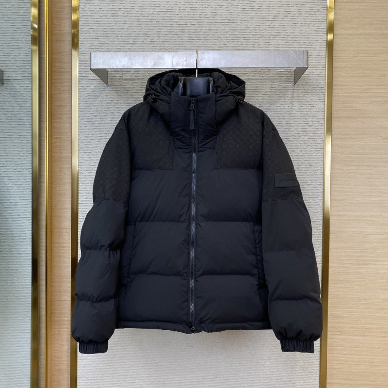wsxc1728702676193_0.jpg LV Logo Patchwork Hooded Cotton Jacket - 图片 1