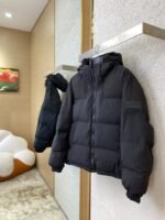 LV Logo Patchwork Hooded Cotton Jacket - 图片 3