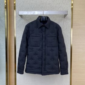 LV Logo Jacquard Lapel Jacket Cotton Coat Jacket