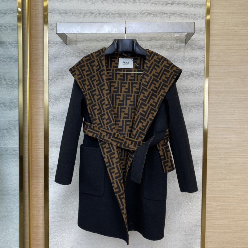 wsxc1729216628641_0.jpg Fendi Double F Full Print Wool Coat - 图片 1
