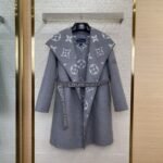 LV Mid-length caped cashmere coat grey 2
