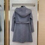 LV Mid-length caped cashmere coat grey 2 - 图片 2