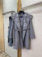 LV Mid-length caped cashmere coat grey 2 - 图片 5