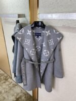 LV Mid-length caped cashmere coat grey 2 - 图片 7