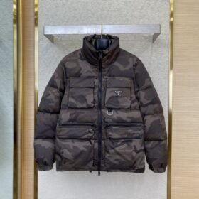 Prada Camouflage Triangle Logo Down Jacket