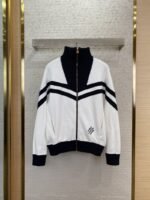 LV Embroidered Zip Woolen Jacket