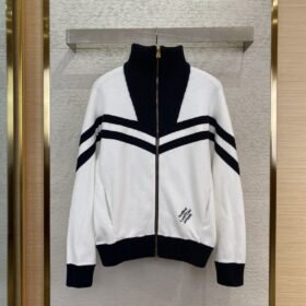 LV Embroidered Zip Woolen Jacket