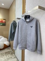 Prada Space Cotton Triangle Label Hooded Jacket - 图片 3
