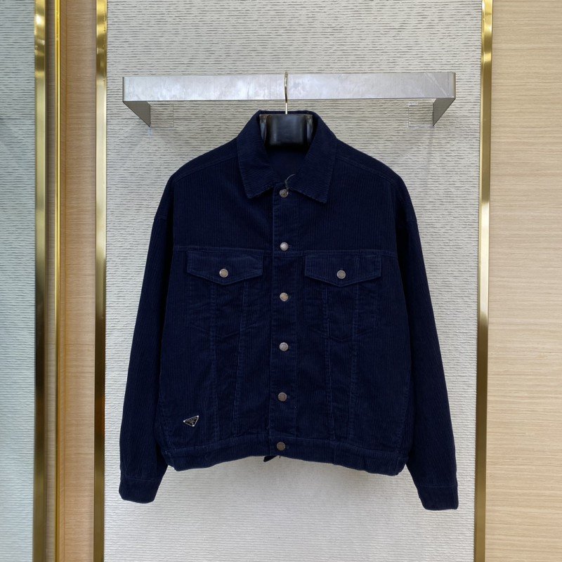 wsxc1729311796316_0.jpg Prada Corduroy Triangle Label Jacket - 图片 1
