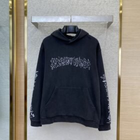 Balenciaga Flame Letter Print Hooded Sweatshirt