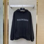Balenciaga Blurred Letter Print Hooded Sweatshirt