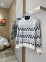 Dior Colour Block Pentagram Jacquard Wool Crew Neck Sweater - 图片 3