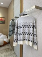 Dior Colour Block Pentagram Jacquard Wool Crew Neck Sweater - 图片 4