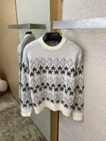 Dior Colour Block Pentagram Jacquard Wool Crew Neck Sweater - 图片 7