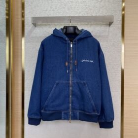 Dior Embroidered Hooded Denim Jacket