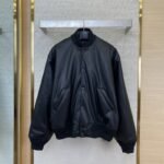 Balenciaga Letter Logo Leather Jacket Jacket