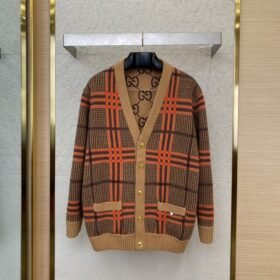 Gucci Reversible knitted cardigan with full print