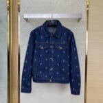 LV logo embroidered denim jacket