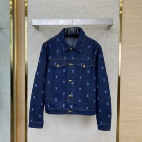 LV logo embroidered denim jacket