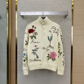 Dior Floral Embroidered Stand-Up Jumper