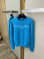 Dior Appliquéd Crew Neck Sweater Blue - 图片 7