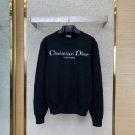 Dior Appliqué Crew Neck Sweater Black