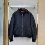 Balenciaga Tape Print Hooded Aviator Jacket