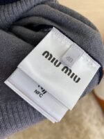Miu Miu False Two Piece Logo Cardigan Blue - 图片 9
