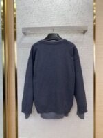 Miu Miu False Two Piece Logo Cardigan Grey - 图片 2