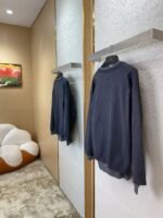 Miu Miu False Two Piece Logo Cardigan Grey - 图片 4
